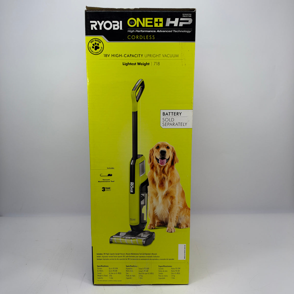New Ryobi ONE+ HP High-Capacity Stick Vacuum 18V PBLSV718B
