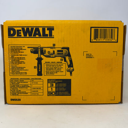 New DEWALT 10-Amps 1/2" Variable Speed Reversible Pistol Grip Hammer Drill