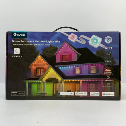New Govee Permanen Outdoor String Lights 100ft Wi-Fi RGBIC White