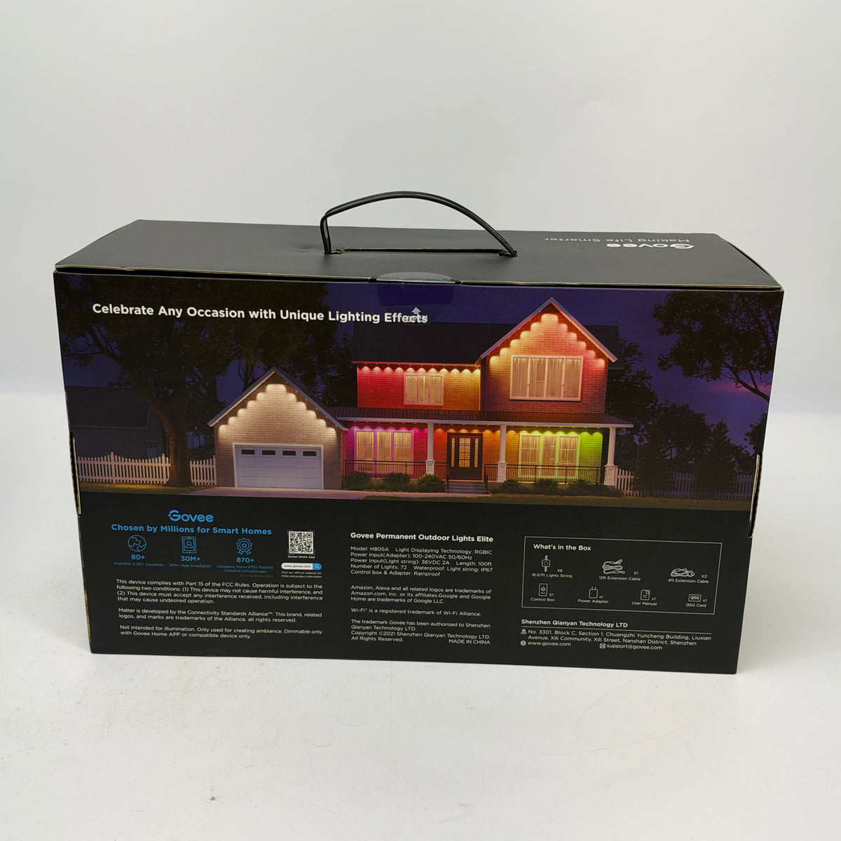 New Govee Permanen Outdoor String Lights 100ft Wi-Fi RGBIC White