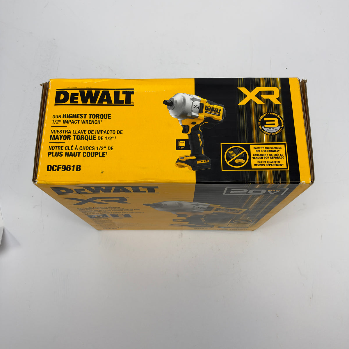 New DeWalt DCF961B 20V MAX Cordless 1/2" High Torque Impact Wrench Tool Only