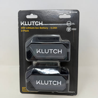 New Klutch 5797400 20V 4.0Ah Lithium-Ion Battery 2-Pack Genuine OEM