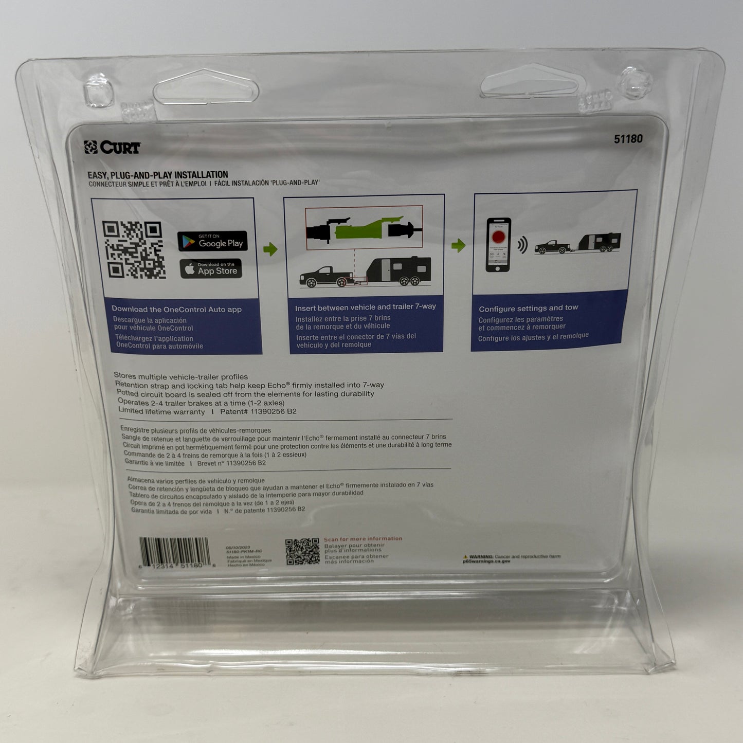 New Curt Trailer Echo Mobile Brake Controller  51180