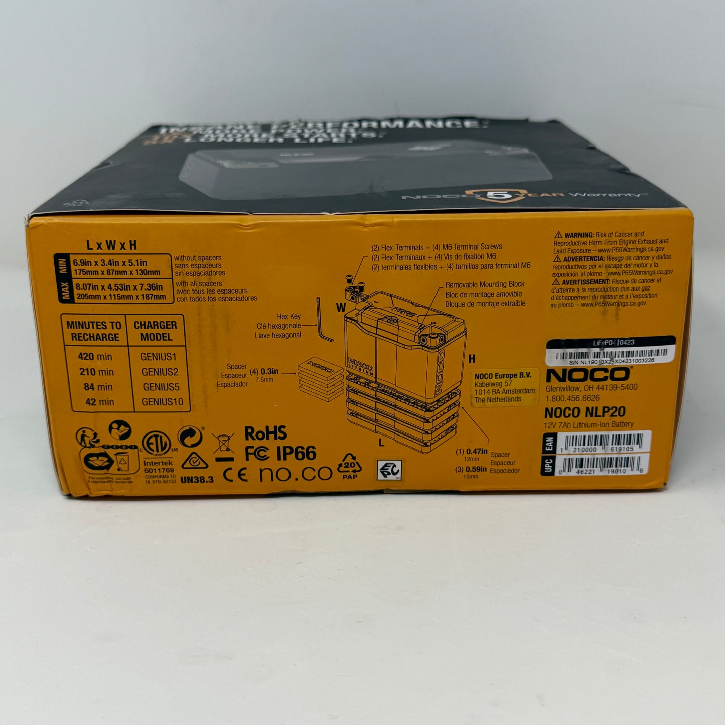 New Noco NLP20 12V Lithium Battery for Powersports & Marine Applications