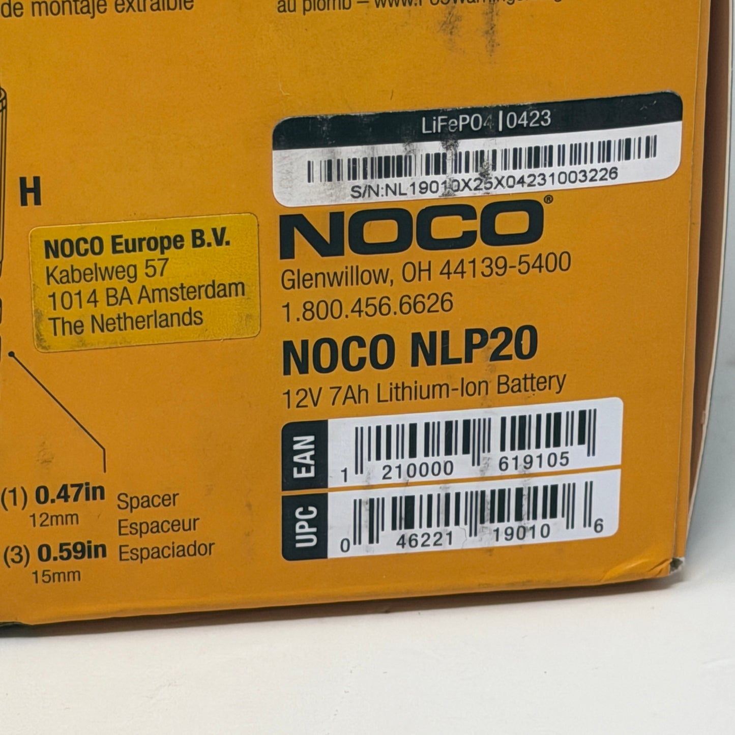 New Noco NLP20 12V Lithium Battery for Powersports & Marine Applications