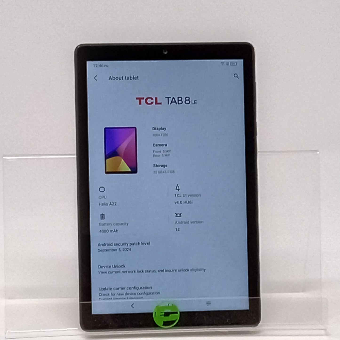 Factory Unlocked TCL Tab 8LE 32GB Black 9137W