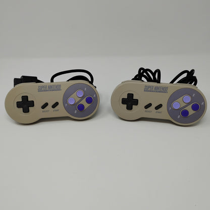 Lot of 2 Super Nintendo SNES Original Wired Controller SNS-005 Gray