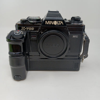 Minolta X-700 35MM Film Camera; Tripod, Lens, Manuals