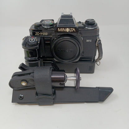 Minolta X-700 35MM Film Camera; Tripod, Lens, Manuals