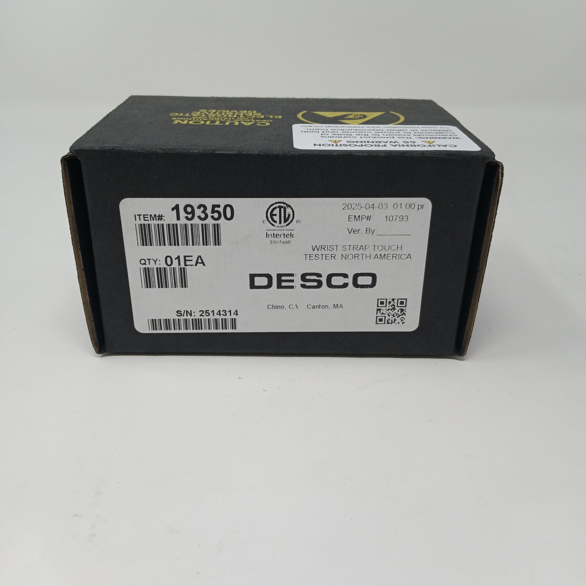 Desco 19350 - Touch Tester, Two State Wrist Strap Tester