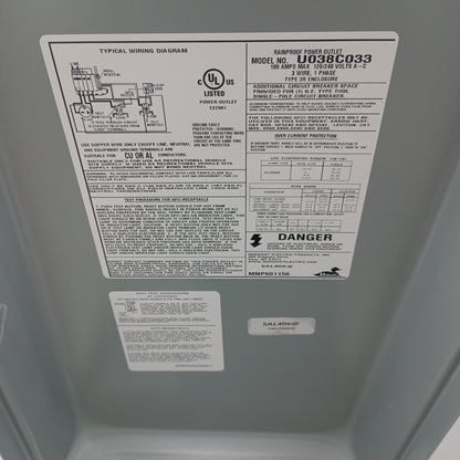 Midwest Outdoor Temporary Outlet Breaker Box U038C033