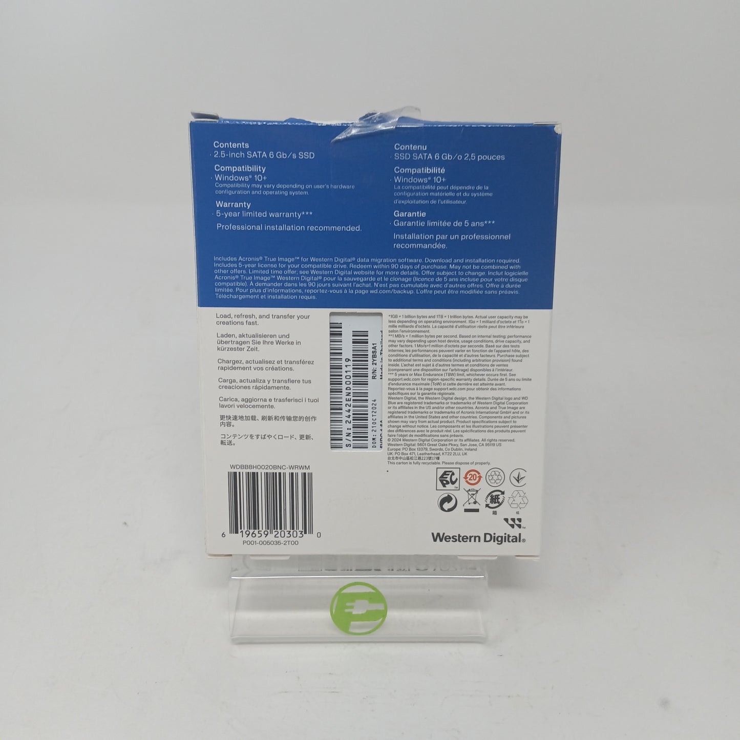New Western Digital WD 2.5" Blue SA510 2TB SSD SSD WDBB8H0020BNC