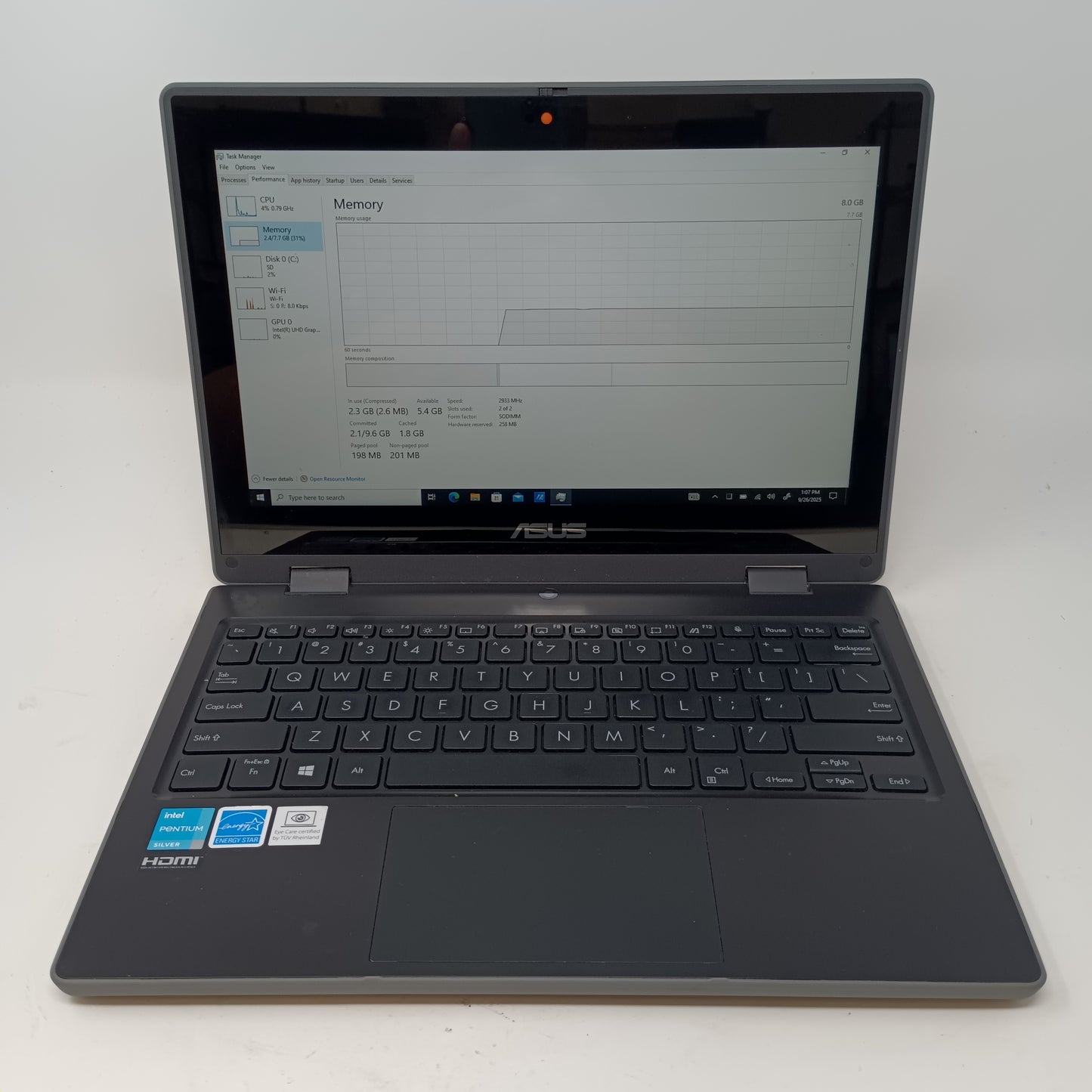 Asus BR1100fk BR1100FK 11.6 Intel Pentium Silver n6000 1.1GHz 8GB RAM 125GB HDD Intel UHD Graphics