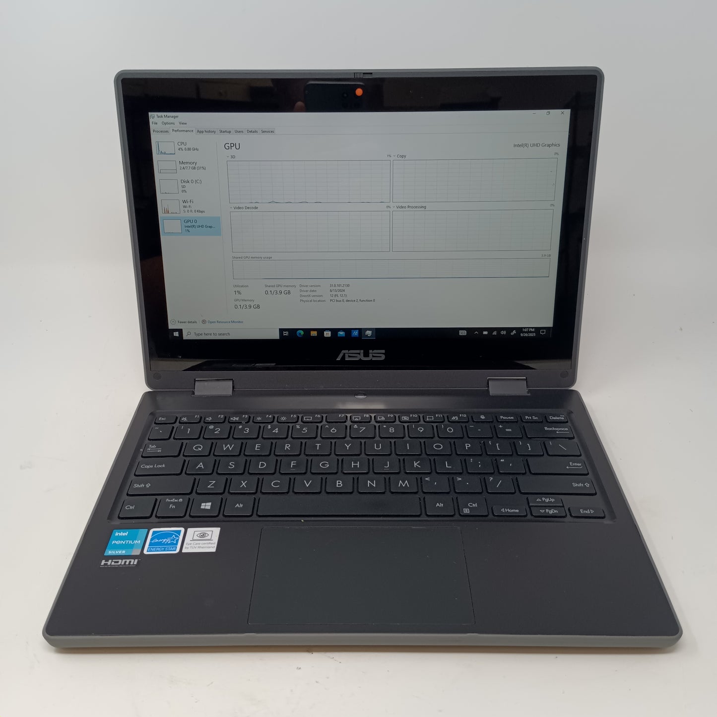 Asus BR1100fk BR1100FK 11.6 Intel Pentium Silver n6000 1.1GHz 8GB RAM 125GB HDD Intel UHD Graphics