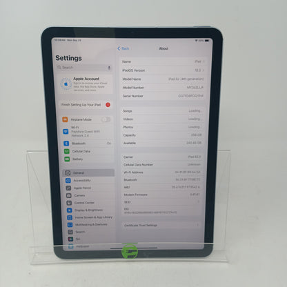 Unlocked Apple iPad Air 4th Gen 256GB Blue MYJ62LL/A