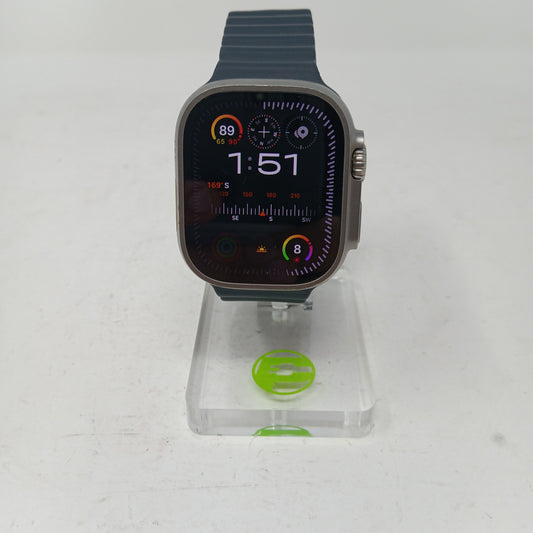 Unlocked Apple Watch Ultra 2 49MM Blue Titanium Blue Sport Band MREQ3LL/A