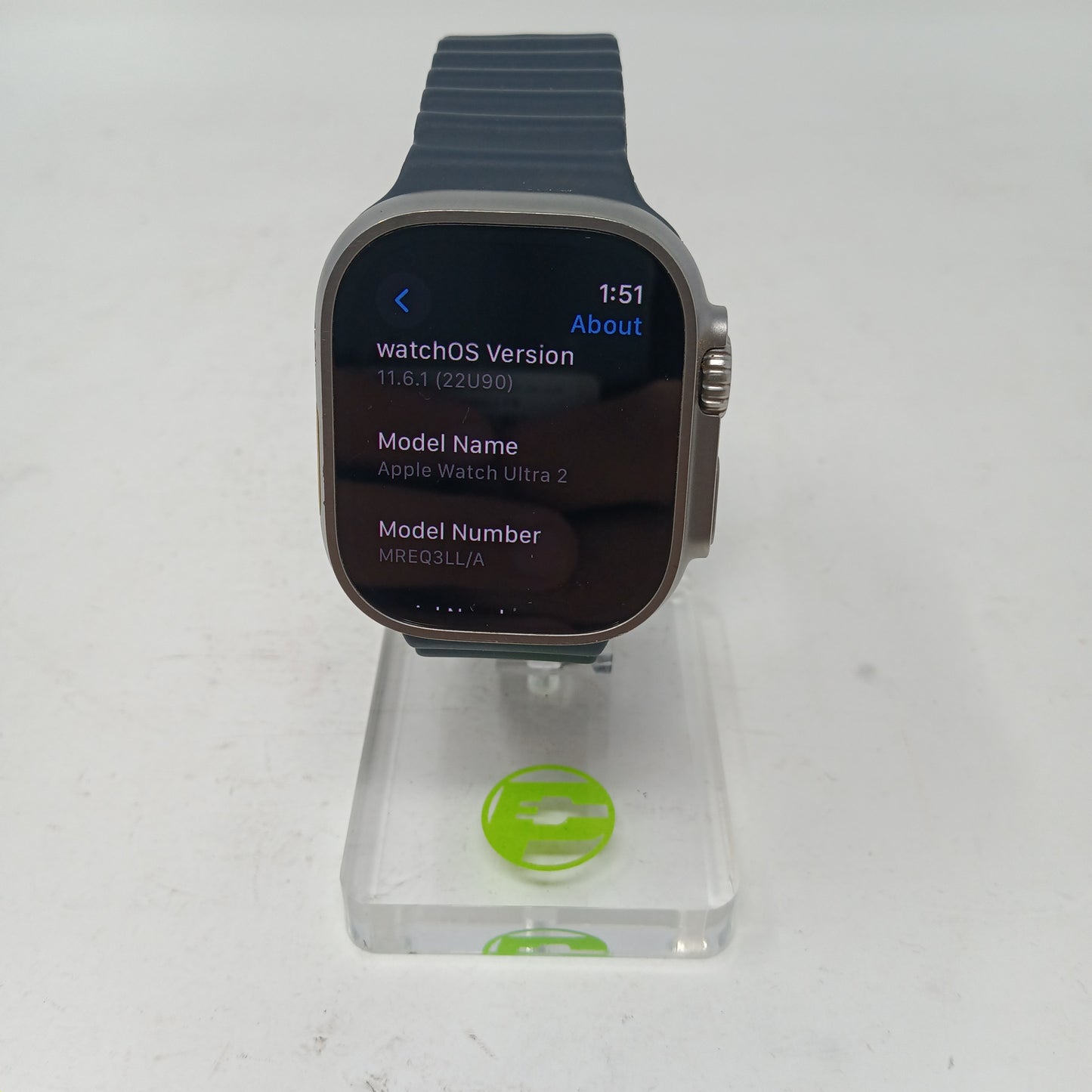 Unlocked Apple Watch Ultra 2 49MM Blue Titanium Blue Sport Band MREQ3LL/A