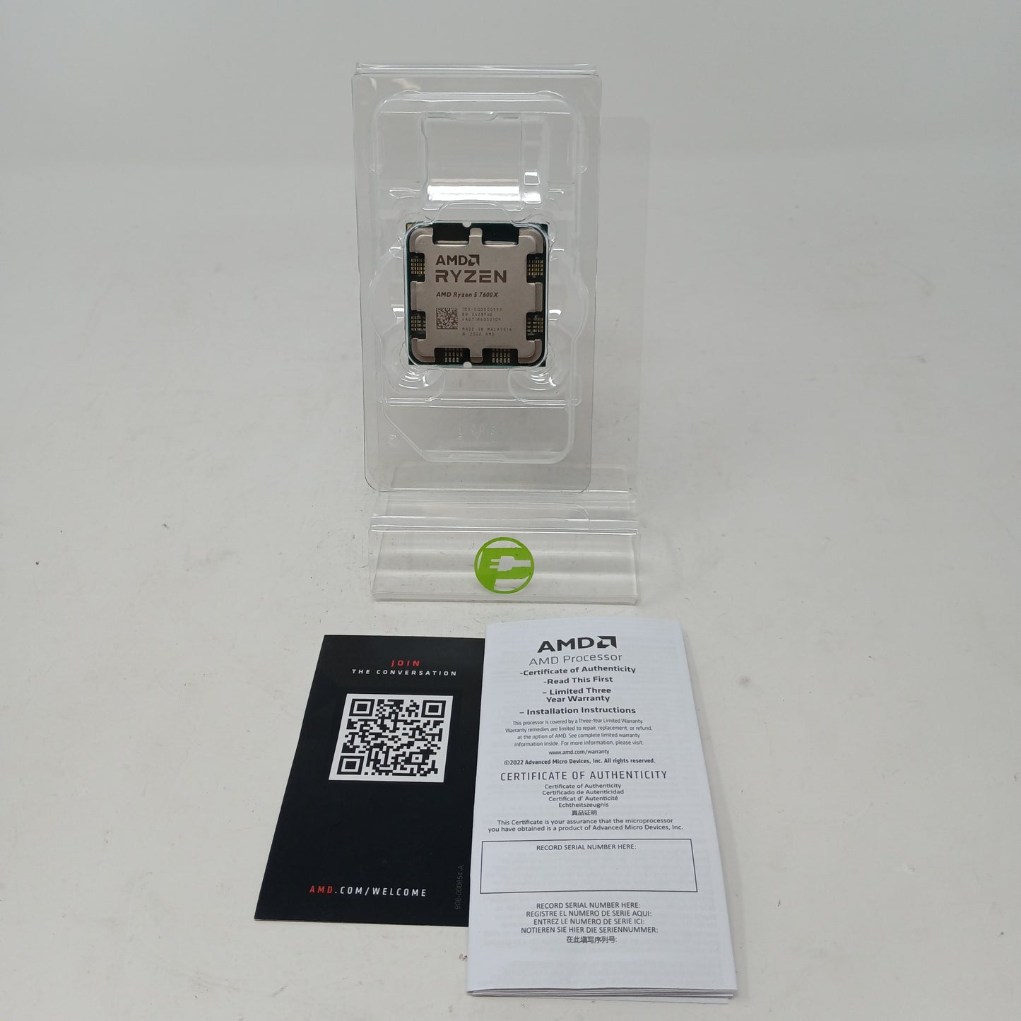 AMD Ryzen 5 7600X 4.70GHz 6 Core 100-100000593WOF 12 Thread AM5