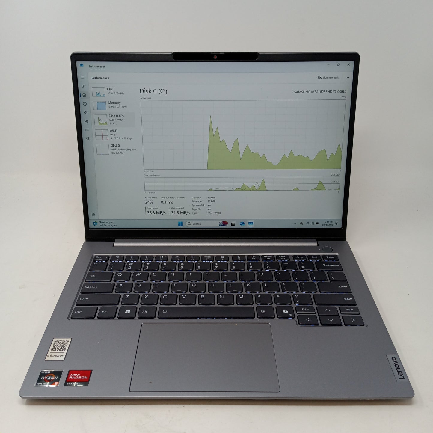 Lenovo ThinkBook G7--ARP 16" Ryzen 5 7520U 3.3GHz 8GB RAM 500GB SSD RTX 500