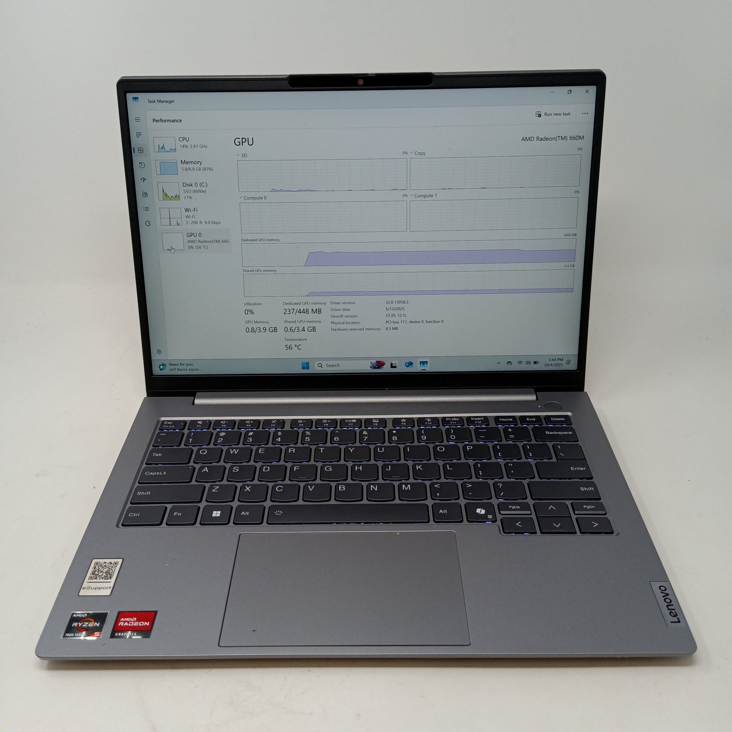 Lenovo ThinkBook G7--ARP 16" Ryzen 5 7520U 3.3GHz 8GB RAM 500GB SSD RTX 500