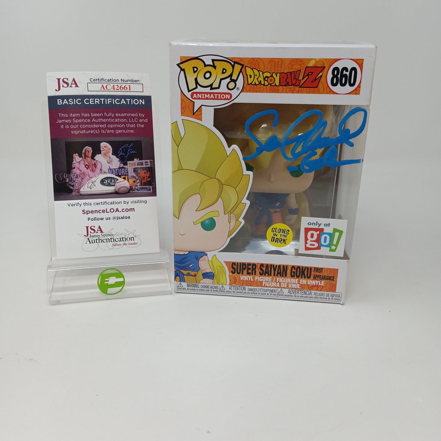 Funko Pop Super Sayan Goku 860 Go Exclusive Signed Authenticated