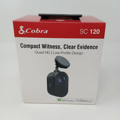 Cobra SC 120 QHD Front Camera 1440P Discreet Dash Cam 16GB WIFI