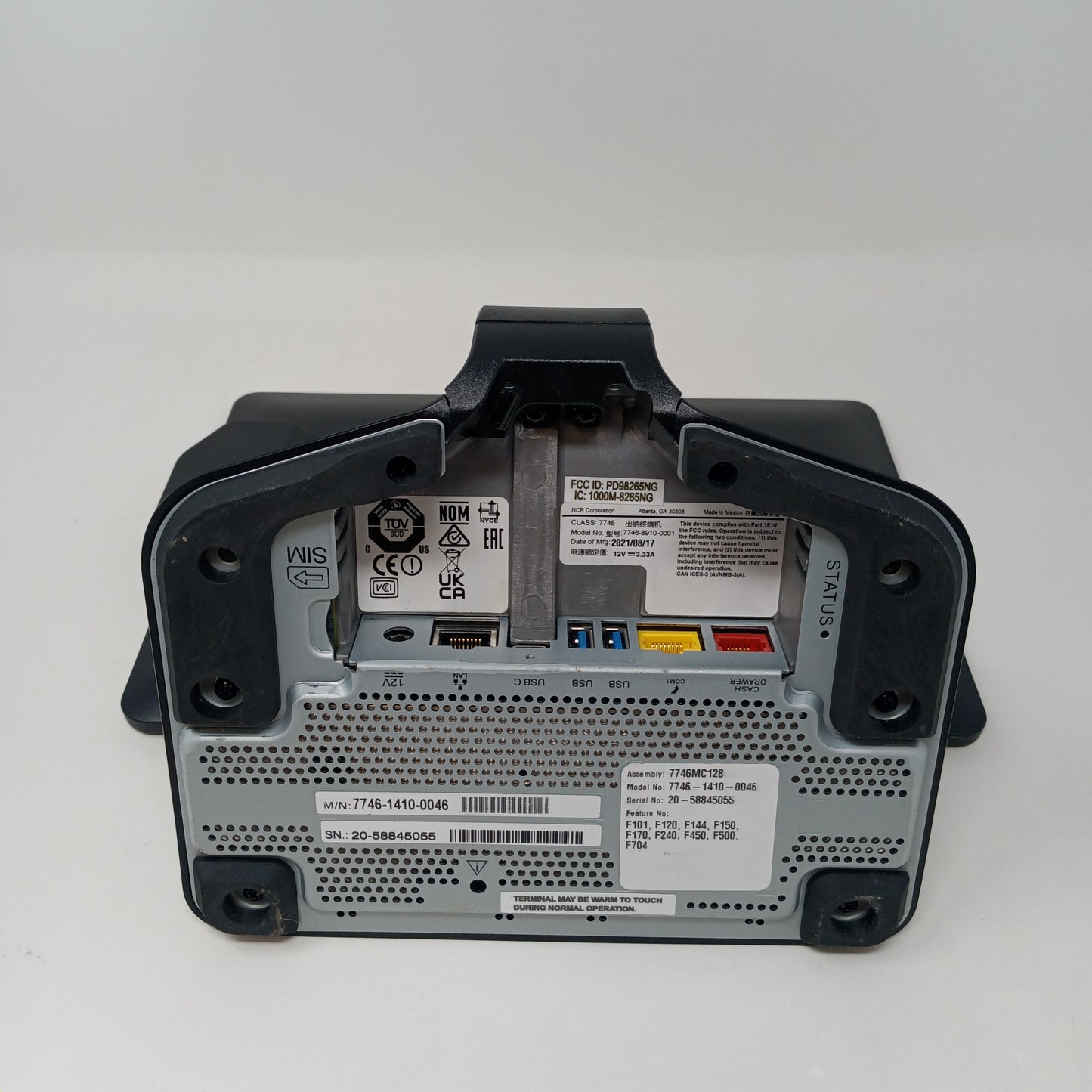 NCR POS 7746-1410-0046 Payment Terminal POS 10” Display