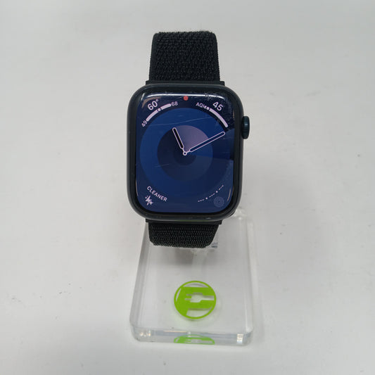 GPS Only Apple Watch Series 8 45MM Blue Aluminum Black Sport Band MNUL3LL/A