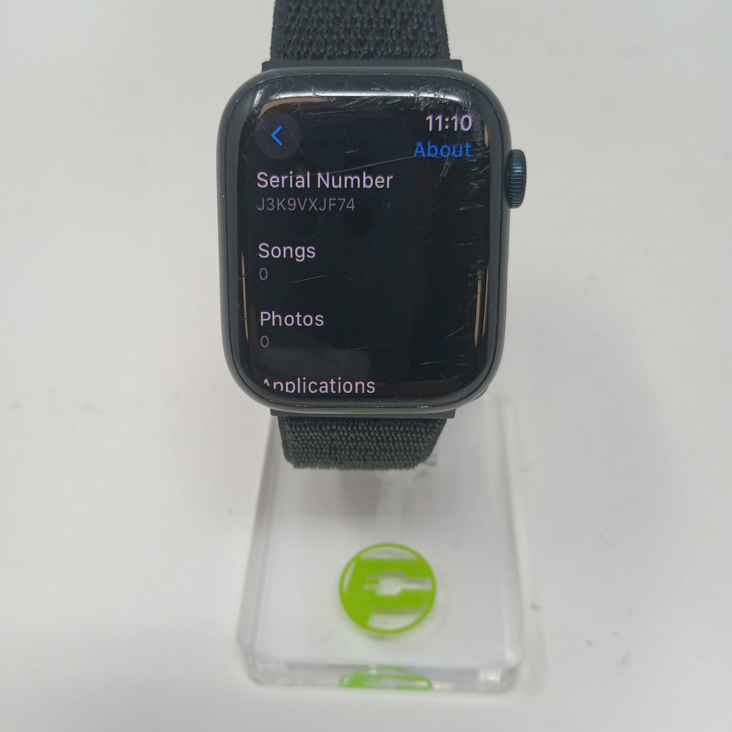 GPS Only Apple Watch Series 8 45MM Blue Aluminum Black Sport Band MNUL3LL/A