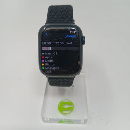 GPS Only Apple Watch Series 8 45MM Blue Aluminum Black Sport Band MNUL3LL/A