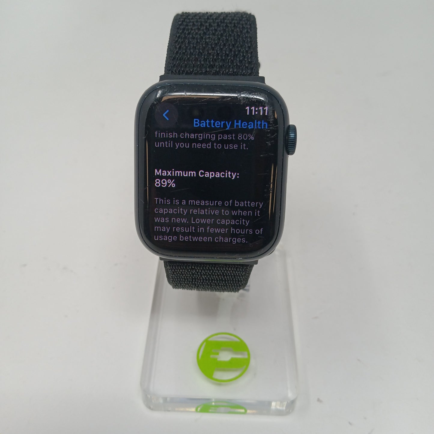 GPS Only Apple Watch Series 8 45MM Blue Aluminum Black Sport Band MNUL3LL/A