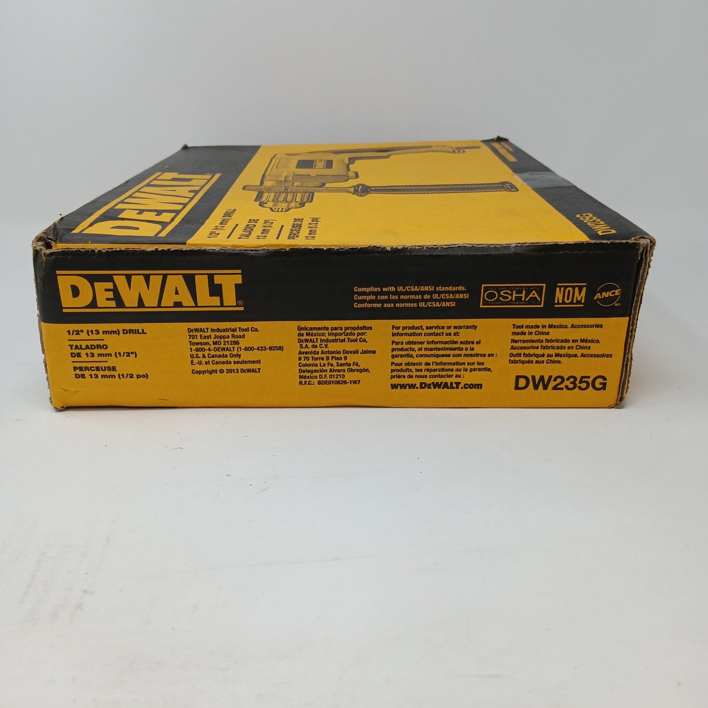 DEWALT DW235G 1/2" 7.8 Amp Electric Corded VSR Variable Speed Drill