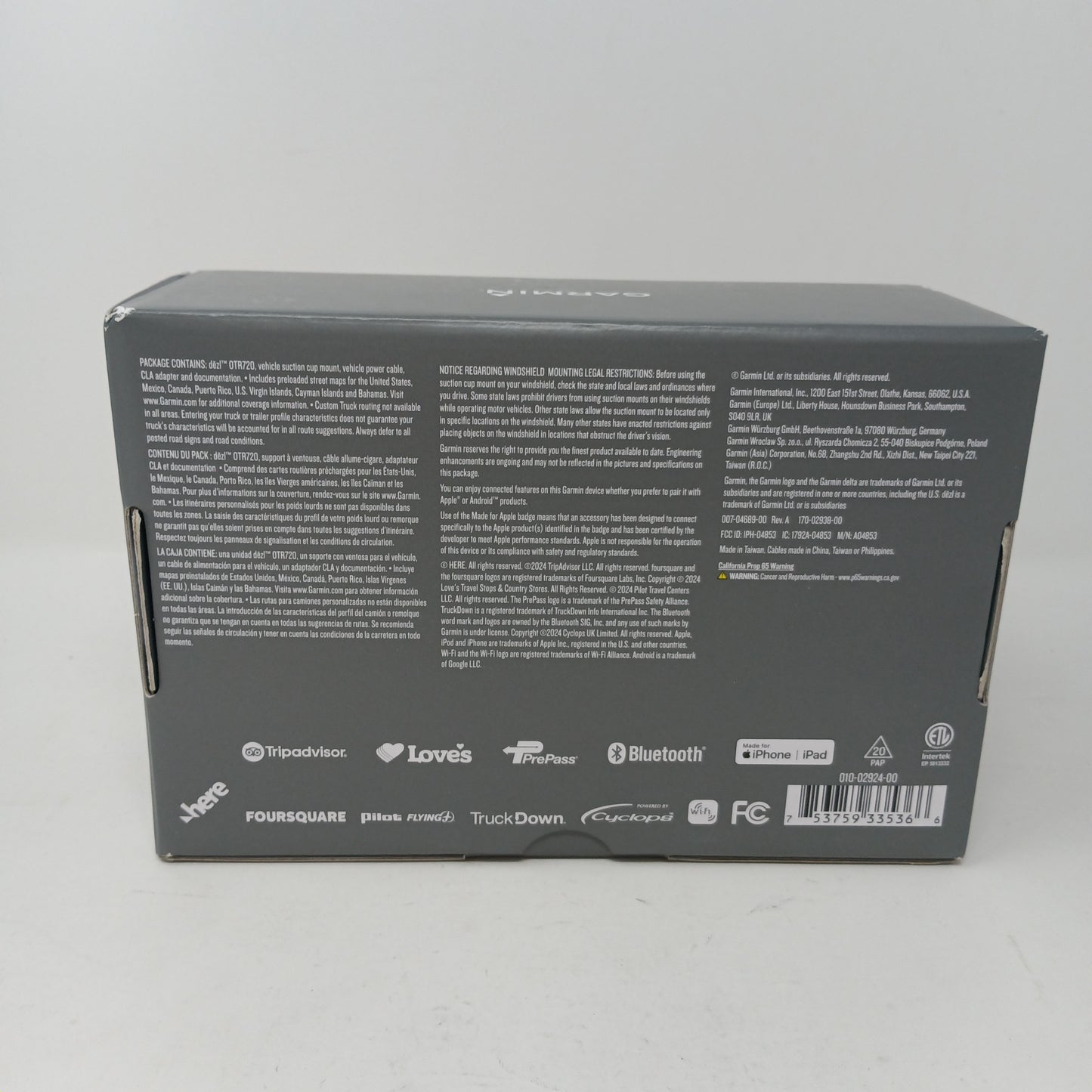 New Garmin Dezl OTR720 GPS Truck Navigator - 7-inch display