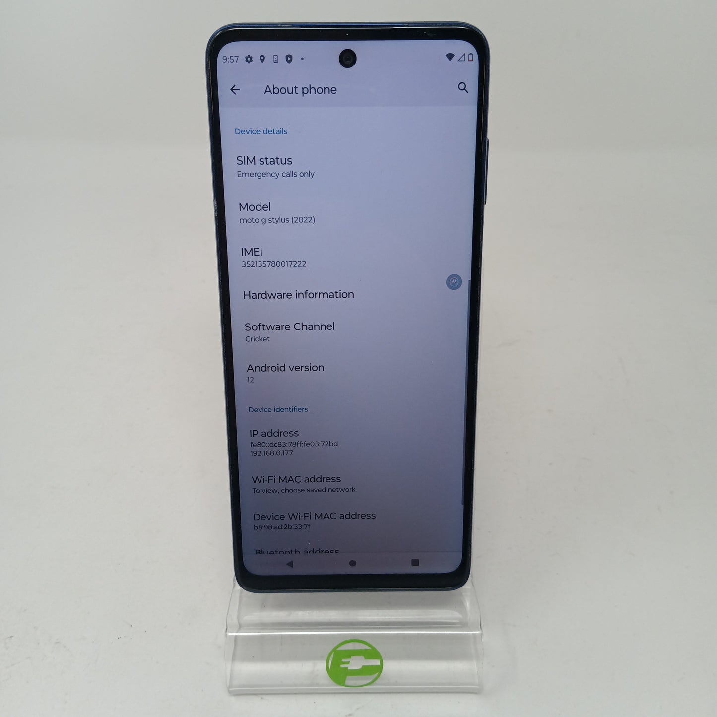 Cricket Motorola Moto G Stylus 5G 128GB 12 Blue