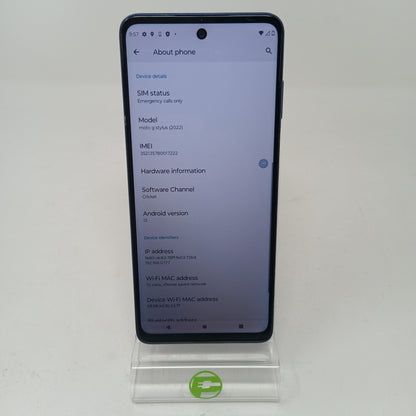 Cricket Motorola Moto G Stylus 5G 128GB 12 Blue