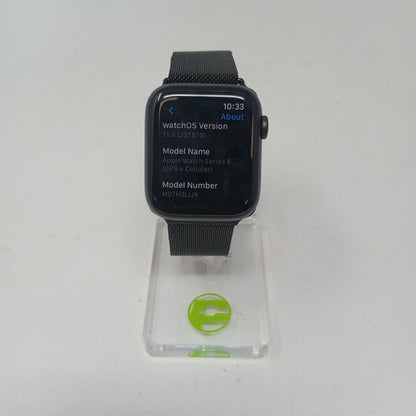 Unlocked Apple Watch Series 6 44MM Black Ceramic Black Metal MO7H3LL/A