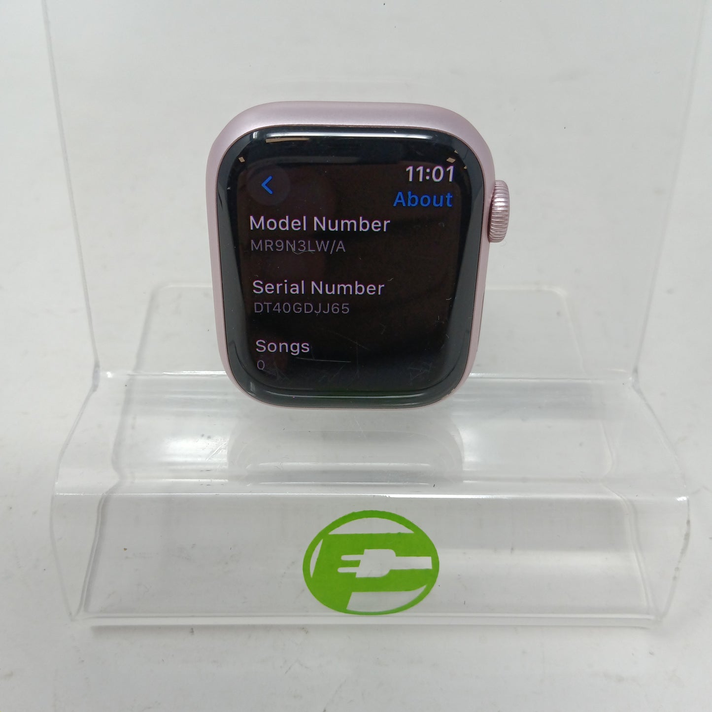 GPS Only Apple Watch Series 9 45MM Pink Aluminum Black Metal Band MR9N3LW/A