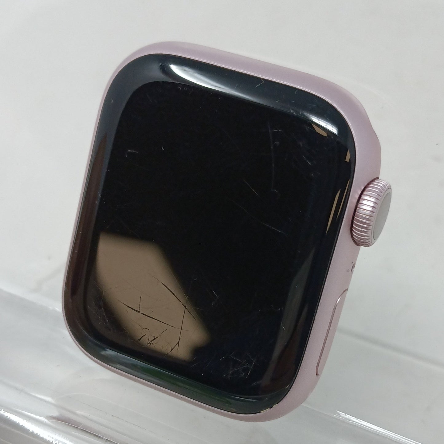 GPS Only Apple Watch Series 9 45MM Pink Aluminum Black Metal Band MR9N3LW/A