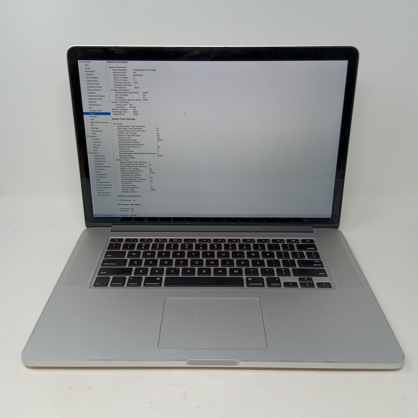 2015 Apple MacBook Pro 15" i7 2.2GHz 16GB RAM 256GB HDD Silver A1398