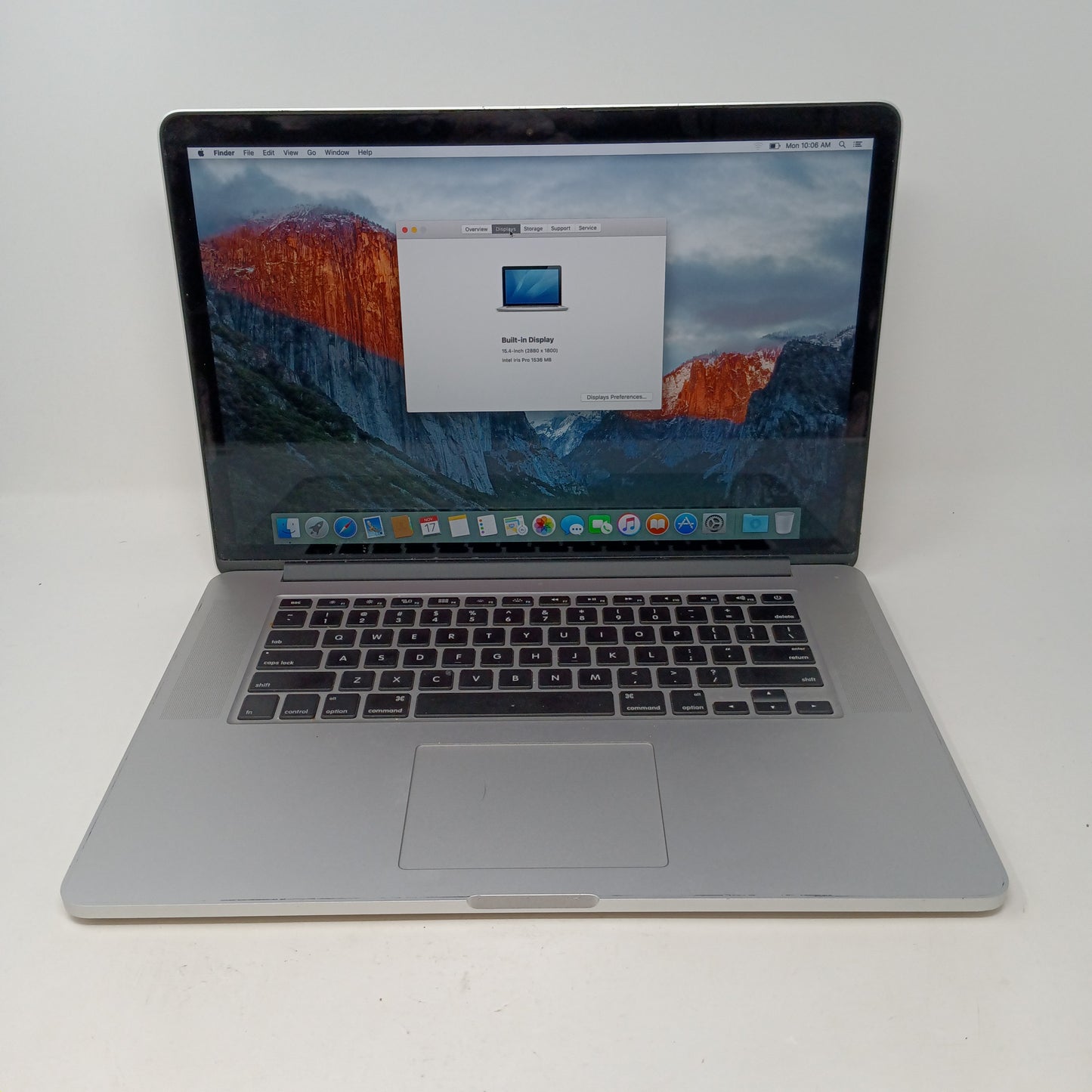 2015 Apple MacBook Pro 15" i7 2.2GHz 16GB RAM 256GB HDD Silver A1398