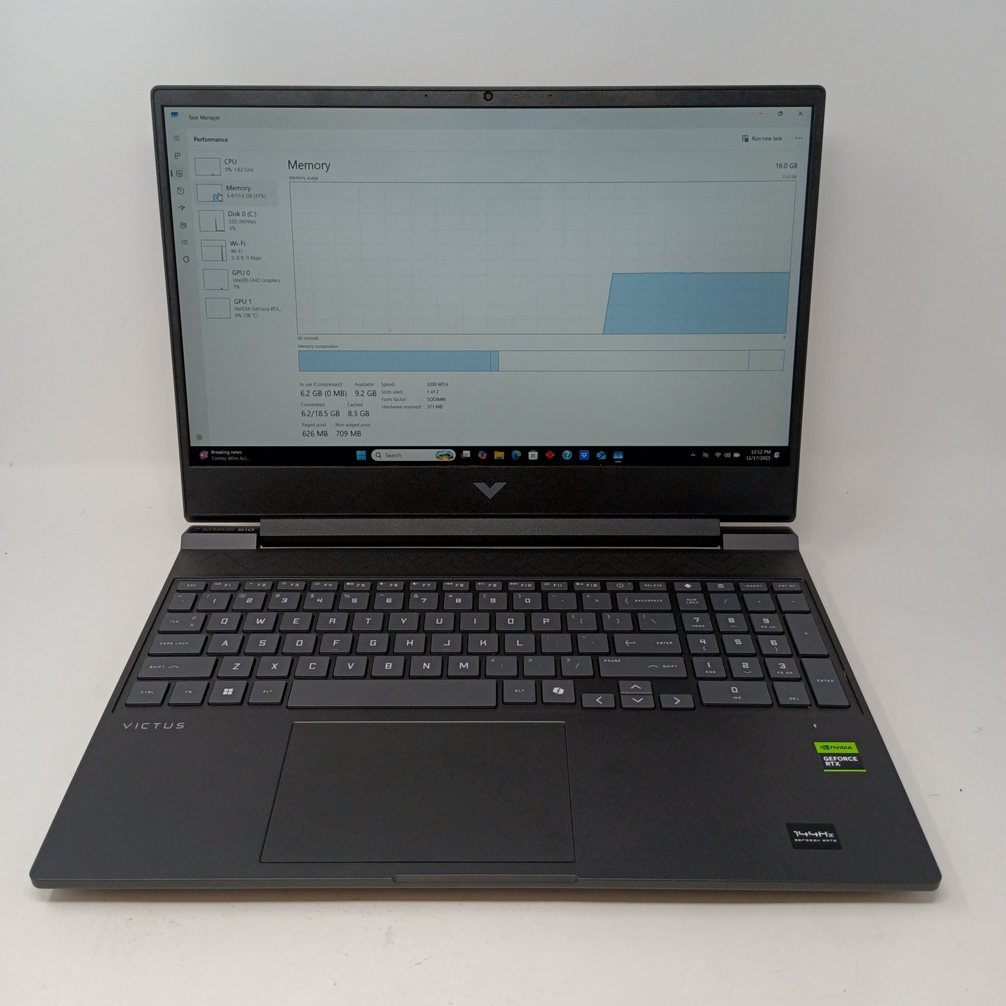 HP Victus 15-FA2082WM 15.6" i5-13420H 2.10GZ 16GB RAM 512GB SSD GeForce RTX 4050