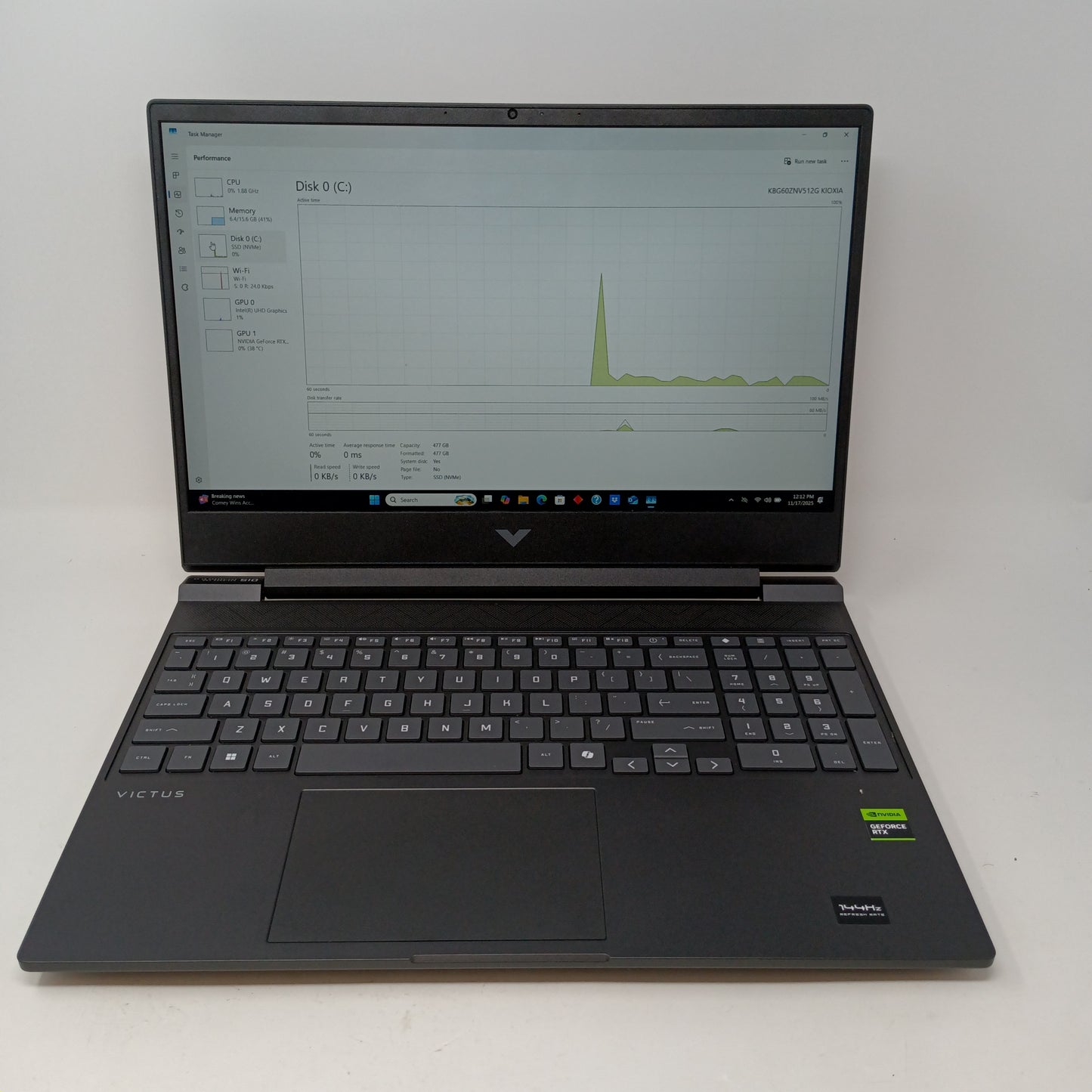 HP Victus 15-FA2082WM 15.6" i5-13420H 2.10GZ 16GB RAM 512GB SSD GeForce RTX 4050