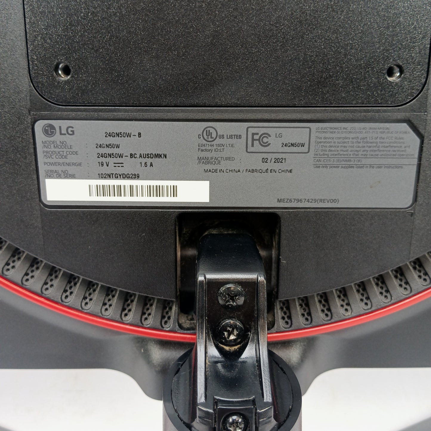 LG 24" 24GN50W FHD 144Hz Display Monitor