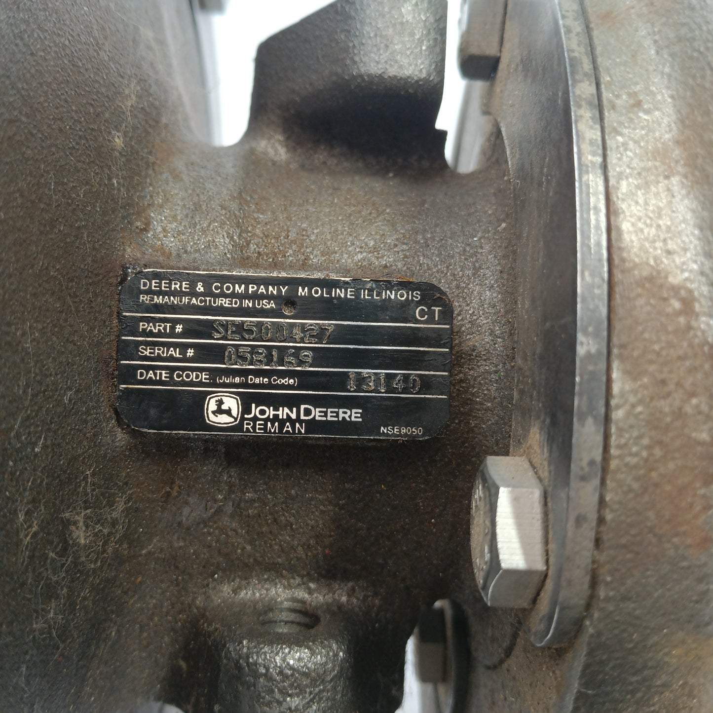 OEM Jhon Deer Turbo Part # SE500427