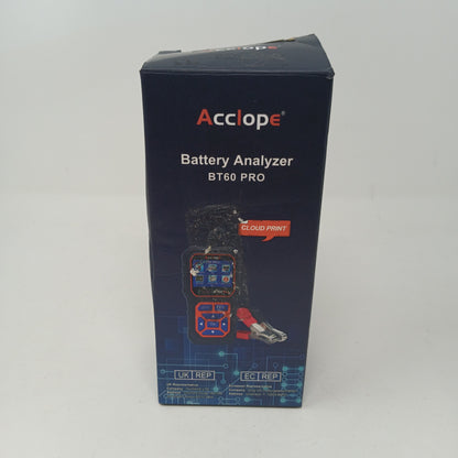 New Open Box Acclope BT60 Pro Battery Analyzer Digital 12V Tester & Load Checker