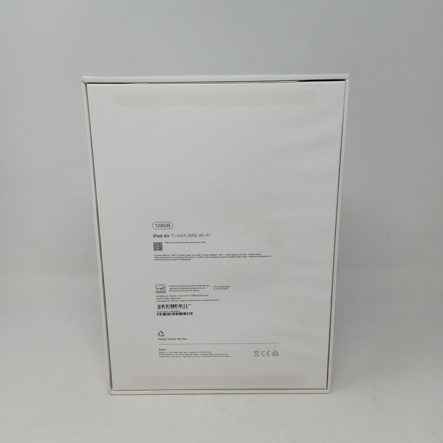 New Wi-Fi Only Apple iPad Air 11" M3 128GB Space Gray MC9W4LL/A Cycle Count 0