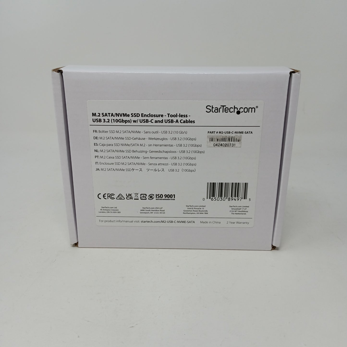 Startech M2 NVMe  SSD Portable Enclosure USB-C