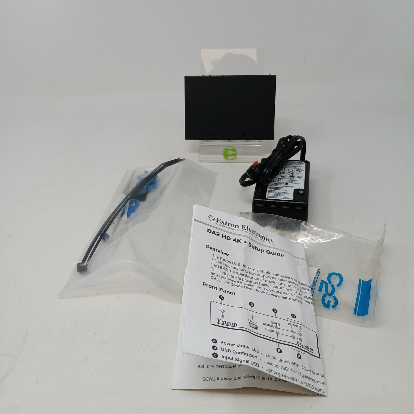 Extron DA2 HD 4K HDMI Distribution Amplifier 2-Output 4K 60Hz w/ AC & HDMI Cable