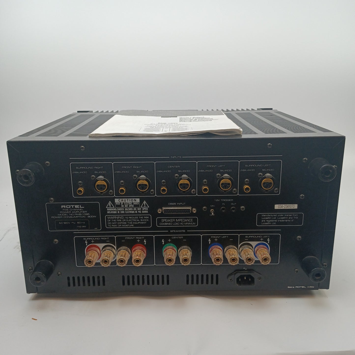Rotel RMB-1095 5-Channel Power Amplifier 200W/Channel