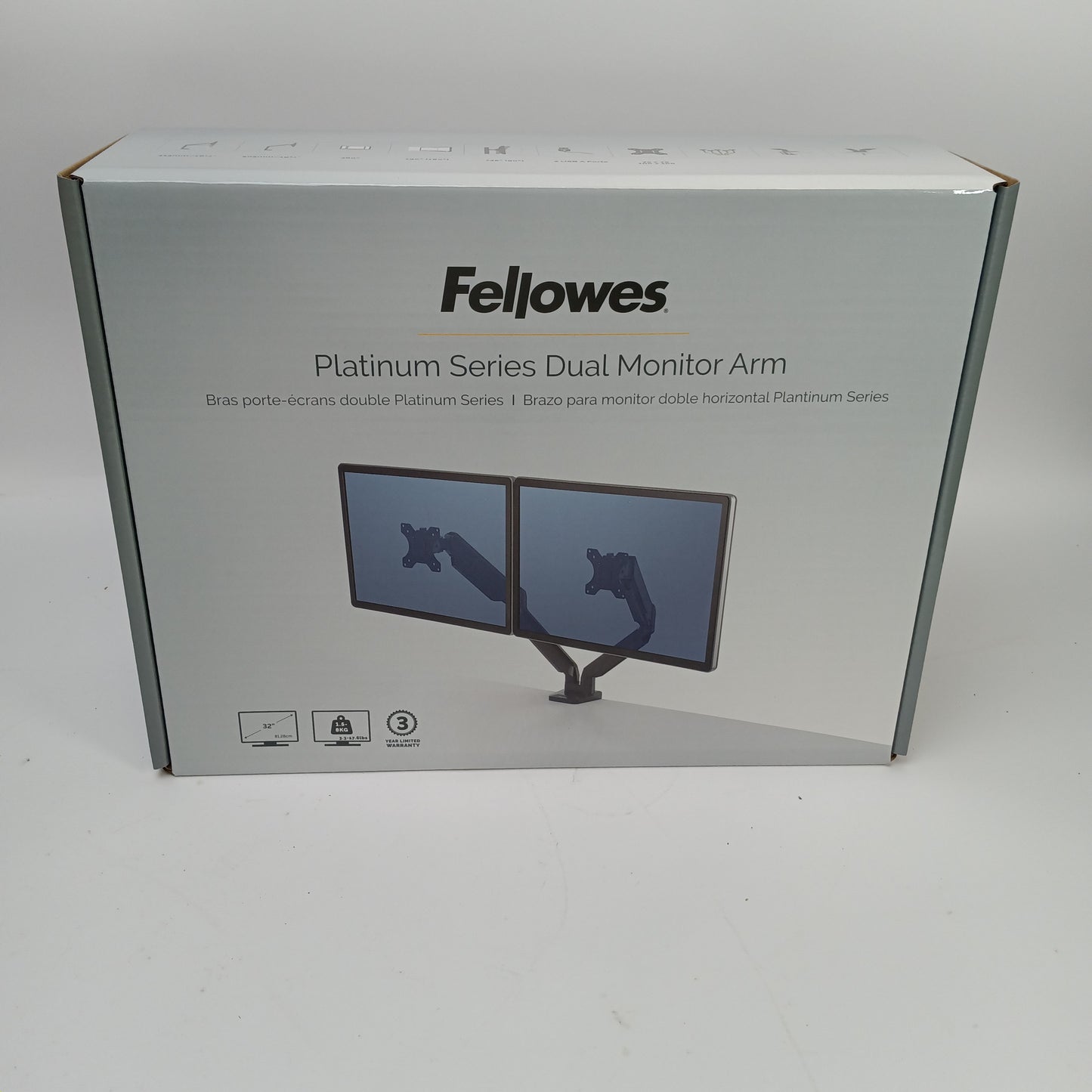 New Fellowes Platinum Series Dual Monitor Arm